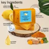 2pcs Turmeric Lemon Soap, Glowing Skin Best Soap Ever Kojic Acid Soap Skin Toning Face and Body Soap Bar Acne, Clogged Pores 2