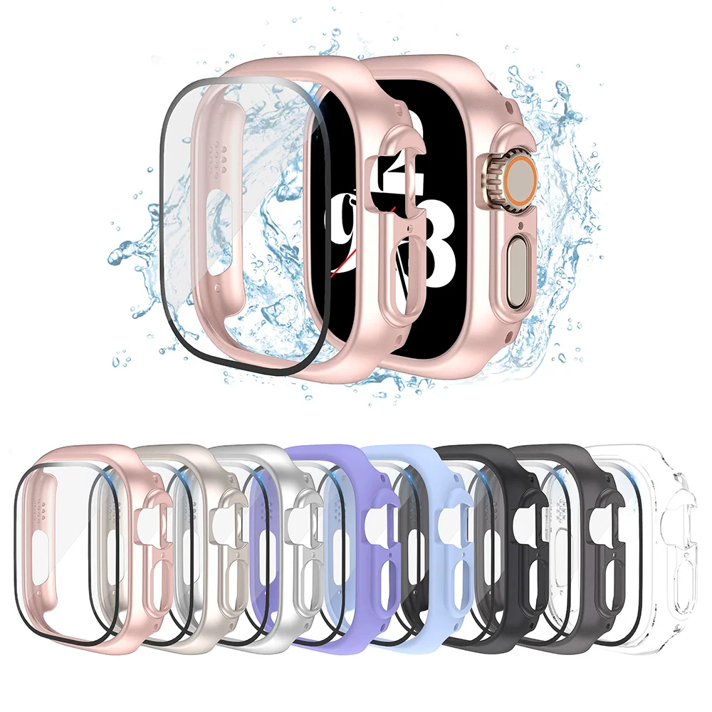 Vetro Temperato + Cover Per Apple Watch Case Ultra 2 49Mm Smartwatch Bumper + Screen Protector Apple Watch Accessori Serie Iwatch