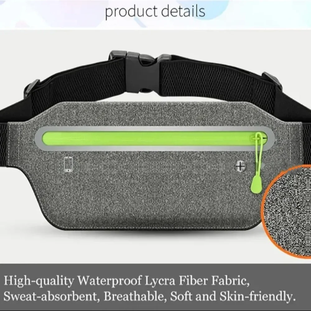 Outdoor Running Fitness Ultra-thin Mobile Phone Waist Bag Elastic Sports Waterproof Close-fitting Mobile Phone Bag Coin Purse