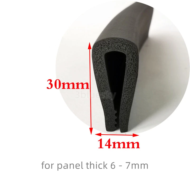 

EPDM Rubber Foam Sealing Sponge h U Strip Glass Metal Car Wood Panel Edge Encloser Shield 30x14mm Black