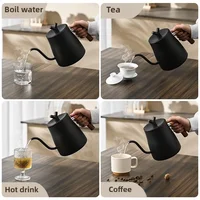 Bouilloire électrique intelligente à bec de cygne 1L 1000W, en acier inoxydable pour café/thé, 40-100 ° Contrôle de température, arrêt automatique 5