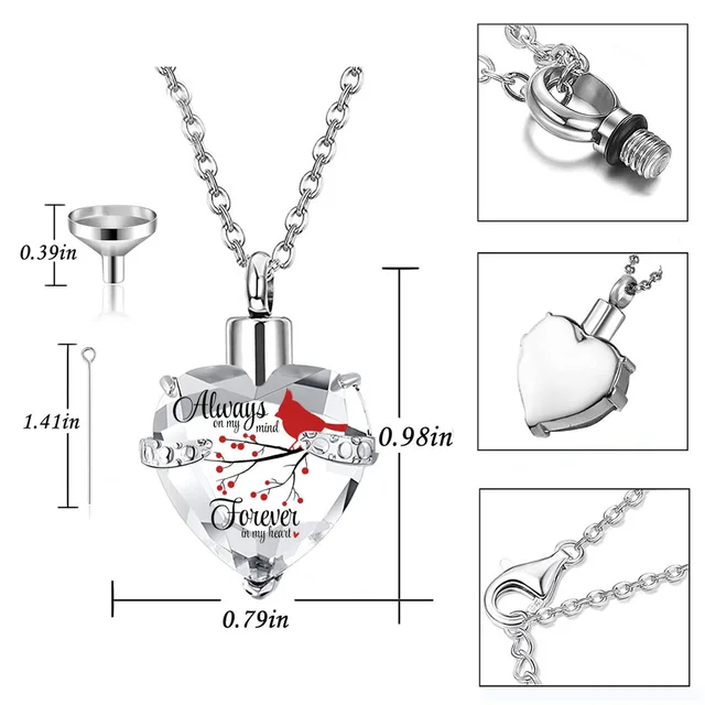 Inlay Multi-colored Birthstone Cremation Jewelry Always In My