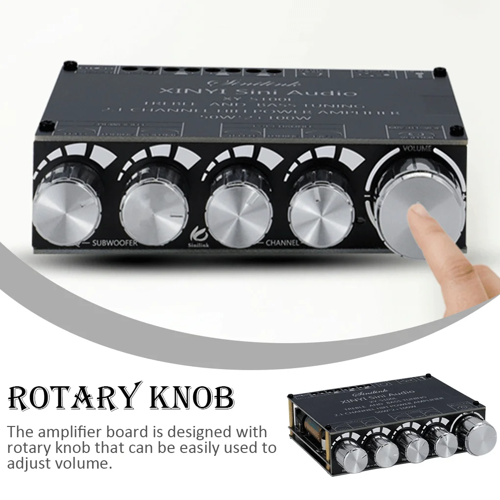 Bluetooth-compatible 5 0 Amplifier Board 100W Subwoofer 92db Rotatable Knob 50W Left Right APP Control Amplifying Module