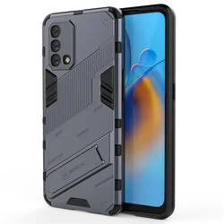 Shockproof Kickstand Phone Case - Durable Bumper Cover with Enhanced Protection for Reno 6 Lite (GRAY)