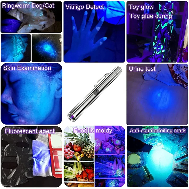 Wood's Lamp Portable UV Black Light for Pet Dog/Cat Care Ringworm Urine Detection pet uv light
