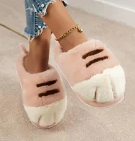 New Adorable Kitty Claw Slippers Women's Home Shoes Non Slip Furry Mules Female Fashion Warm Fluffy Slides Outdoor Cat Slippers - Image 4
