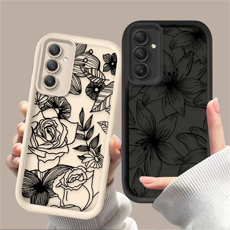 Retro Black Flower Phone Case Cover