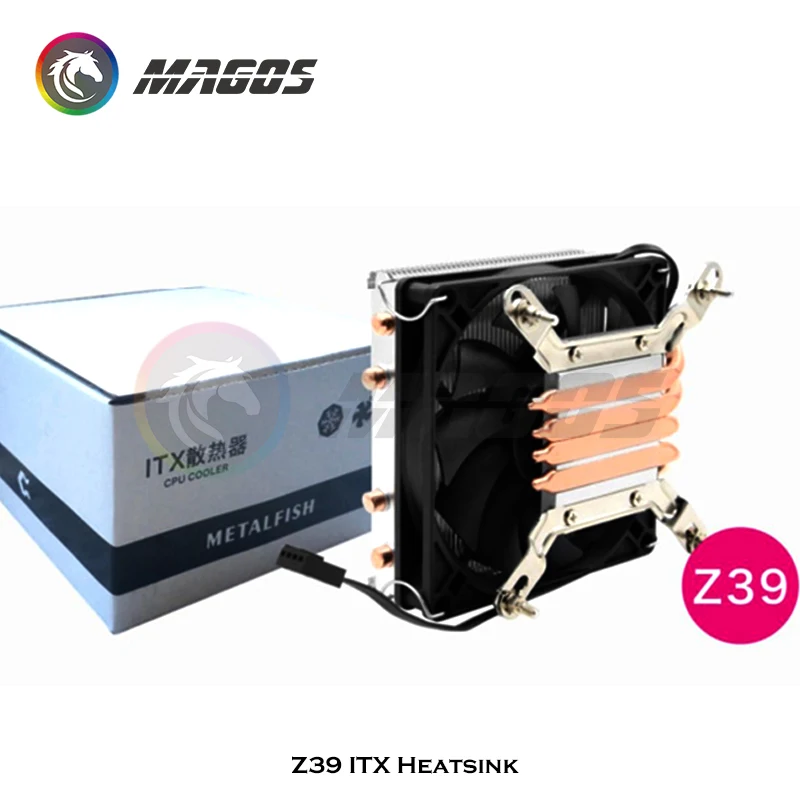 Refrigerador a ar Cpu para Caixa Mini Itx Ultrafino 39 mm de Altura Z39 Tubos de Calor Radiador Cpu Controlo Pwm 4pin Amd Plataformas Intel - Imagem 6
