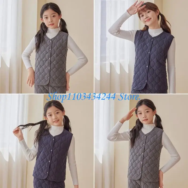 어린이 조끼 두꺼운 따뜻한 조끼 민소매 아동 가을 겨울 착용
