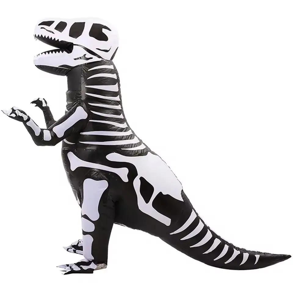 Costume Dinosaure Squelette Adulte - Casque + Colonne Vertébrale - Pour Cosplay & Halloween