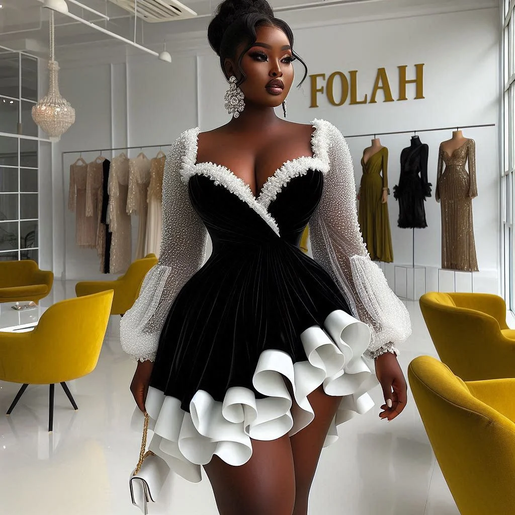 Cocktail Dress Plus Size Sweetheart Long Sleeves