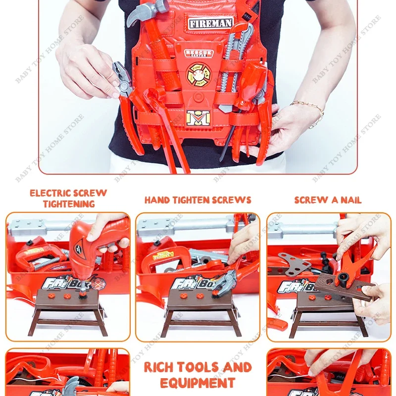 Kids Toolbox Toy Set Pretend Play Early Education Engineer Simulation Repair Electric Drill Screwdriver Tool Box Toys Gifts