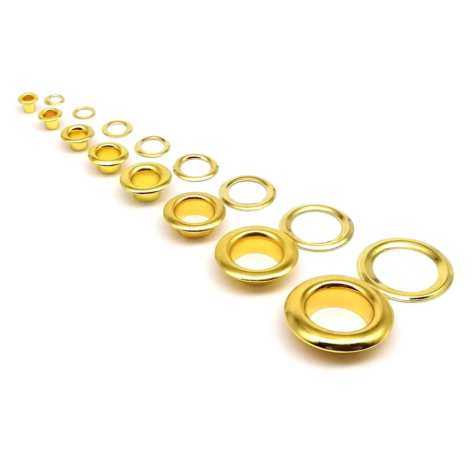 Eyelet Grommet Ring 100sets 2.5mm-12mm Golden Eyelet With Washer Grommet Ring Air Hole Rivet for Leather Bag-Clothes