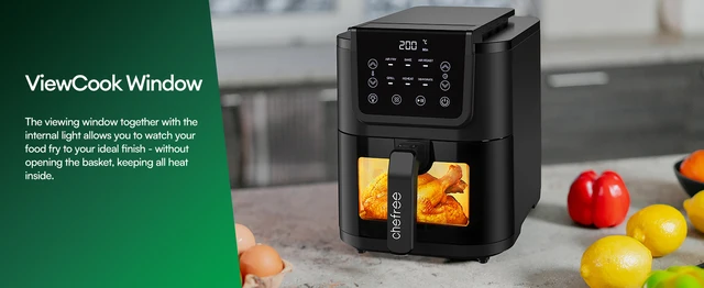 Chefree AFW01 Electric Oil-free Air Fryer with Visible Window