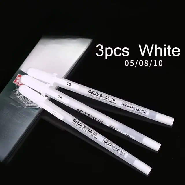 Sakura Japan 3pcs set Gelly Roll Classic Highlight Pen Gel Ink Pens Bright White Pen Highlight Sketch Markers Color Highlighting 5