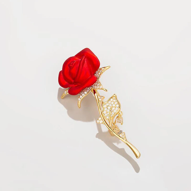 Collezione Di Spille Creative Beautiful Rose Flower Per Donna Lady Elegant Flower Pin Summer Design Party Regalo Di San Valentino