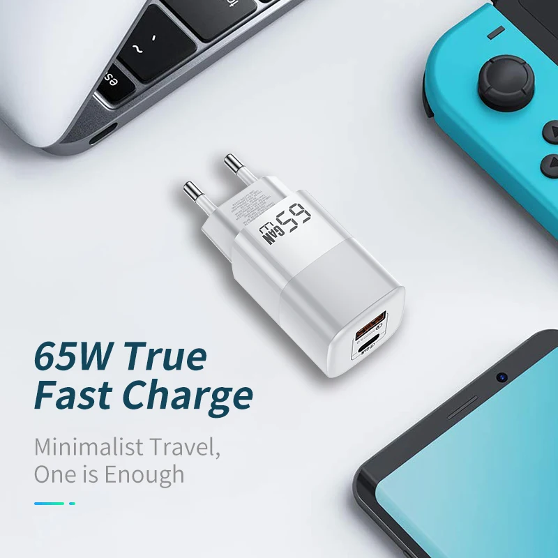 KUULAA 65W GaN Charger Quick Charge Type C PD USB Charger