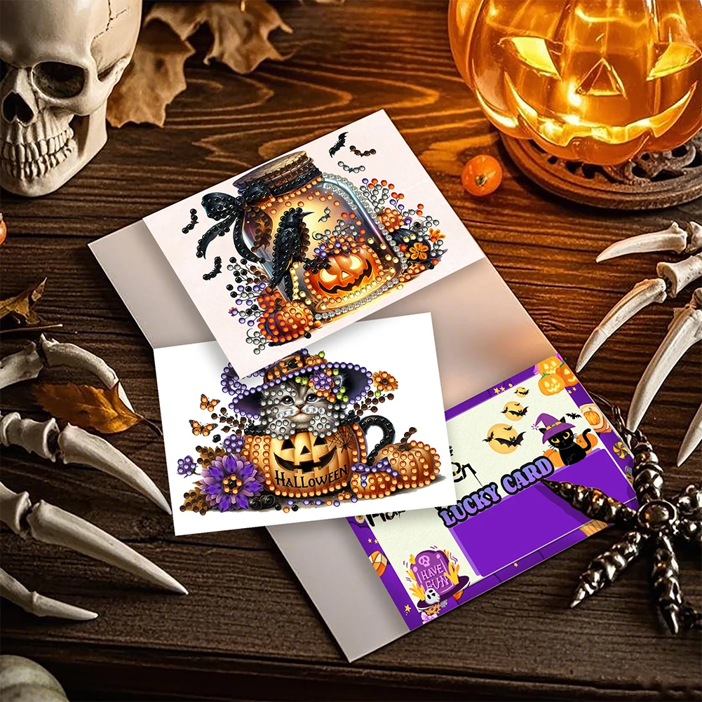 10PCS DIY Diamond Art Shiny Scratch Gift Card Multi-Purpose Handmade Gift Card Partial Drill Promote Interactive Communication