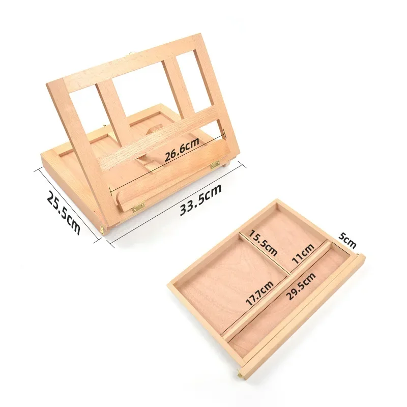 Tabletop Easel Art Desktop Easel for Painting, Foldable Wooden Sketchbox with Drawer for Student Artist Beginner
