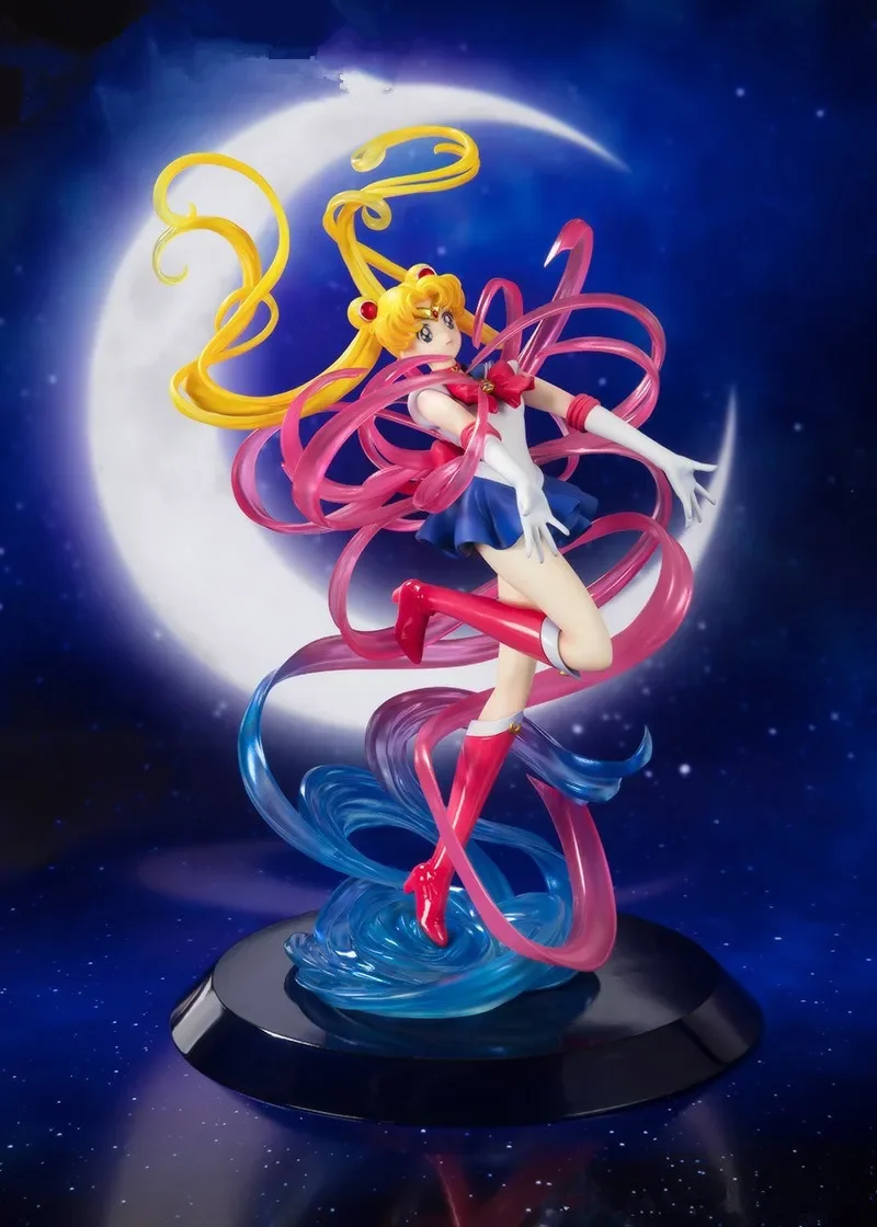 Anime Figure Sailor Moon Crystal Power Transformation Kawaii Girl Action Figurine Pvc Girl Model Doll Adult Kids Toy Gifts