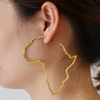 7CM/9CM Outline Africa Map Big Earrings Exaggerate Earring African Jewelry Traditional Ethnic Hyperbole Earrings #201121 2