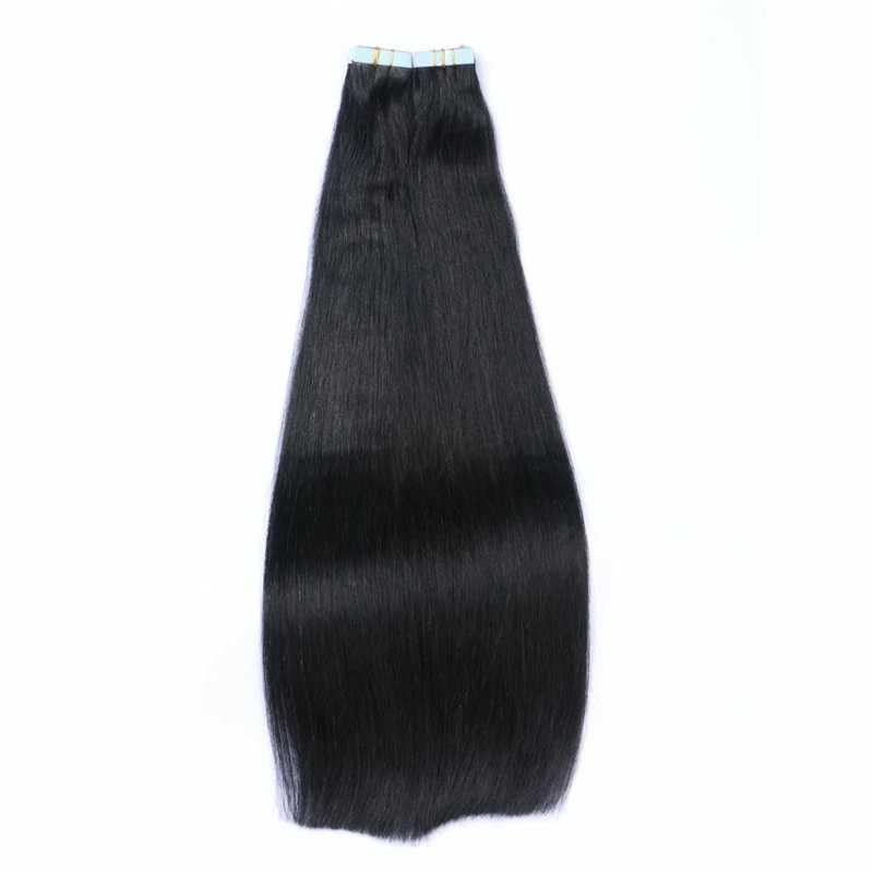Remy Tape In Human Hair Extensions 50% Tail PU Virgin Hair Extensions 18-28inch Natural Black Skin Weft Human For Women