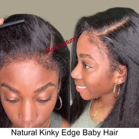 Perruques en cheveux humains Kinky Straight 13x4 Lace Front pour femmes, perruque brésilienne Yaki Straight HD transparente avec closure 4x4 pour femmes 4