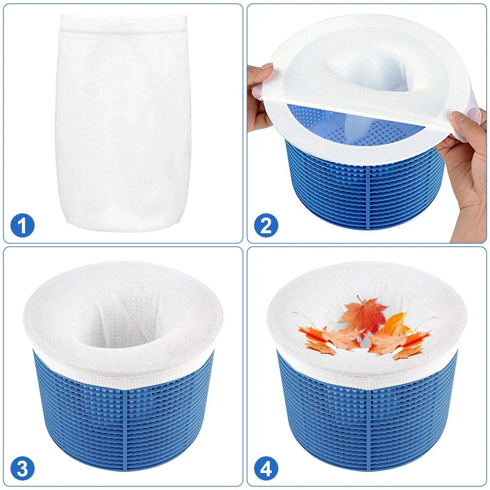 5/10/20Pcs Pool Skimmer Socks Household Perfect Savers Nylon Mesh Swimming Pool Filters Socks for Baskets Skimmers Ground Pool