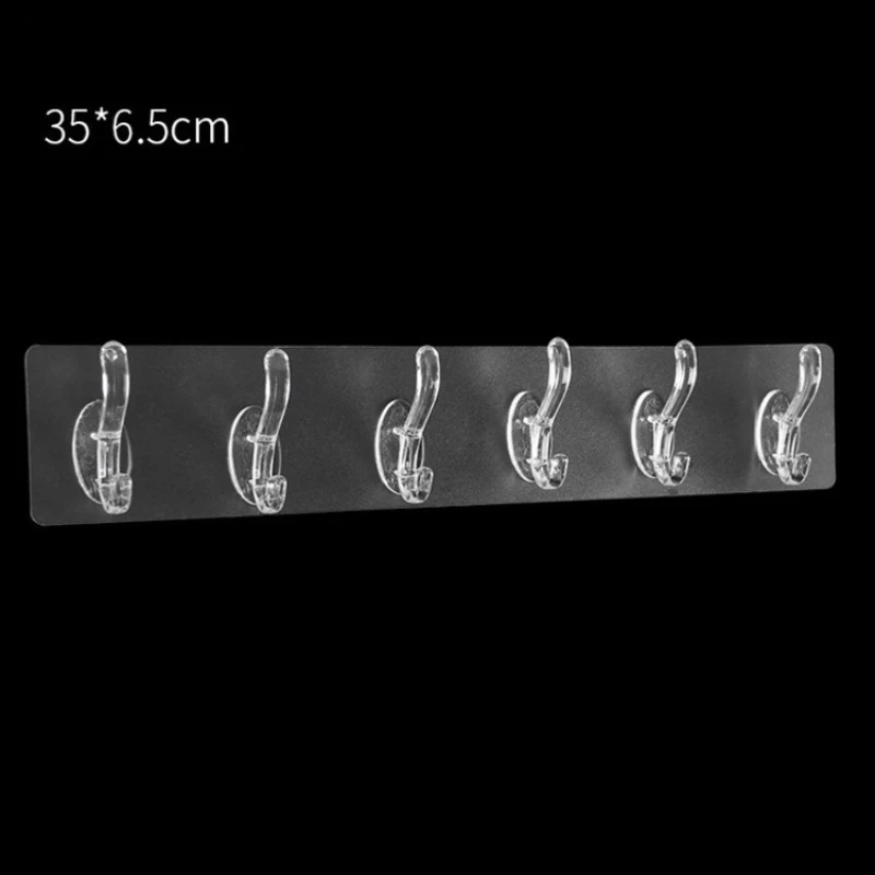 Hook Toilet Non-perforated Transparent Hook Non-marking Transparent Thickened Coat Strong