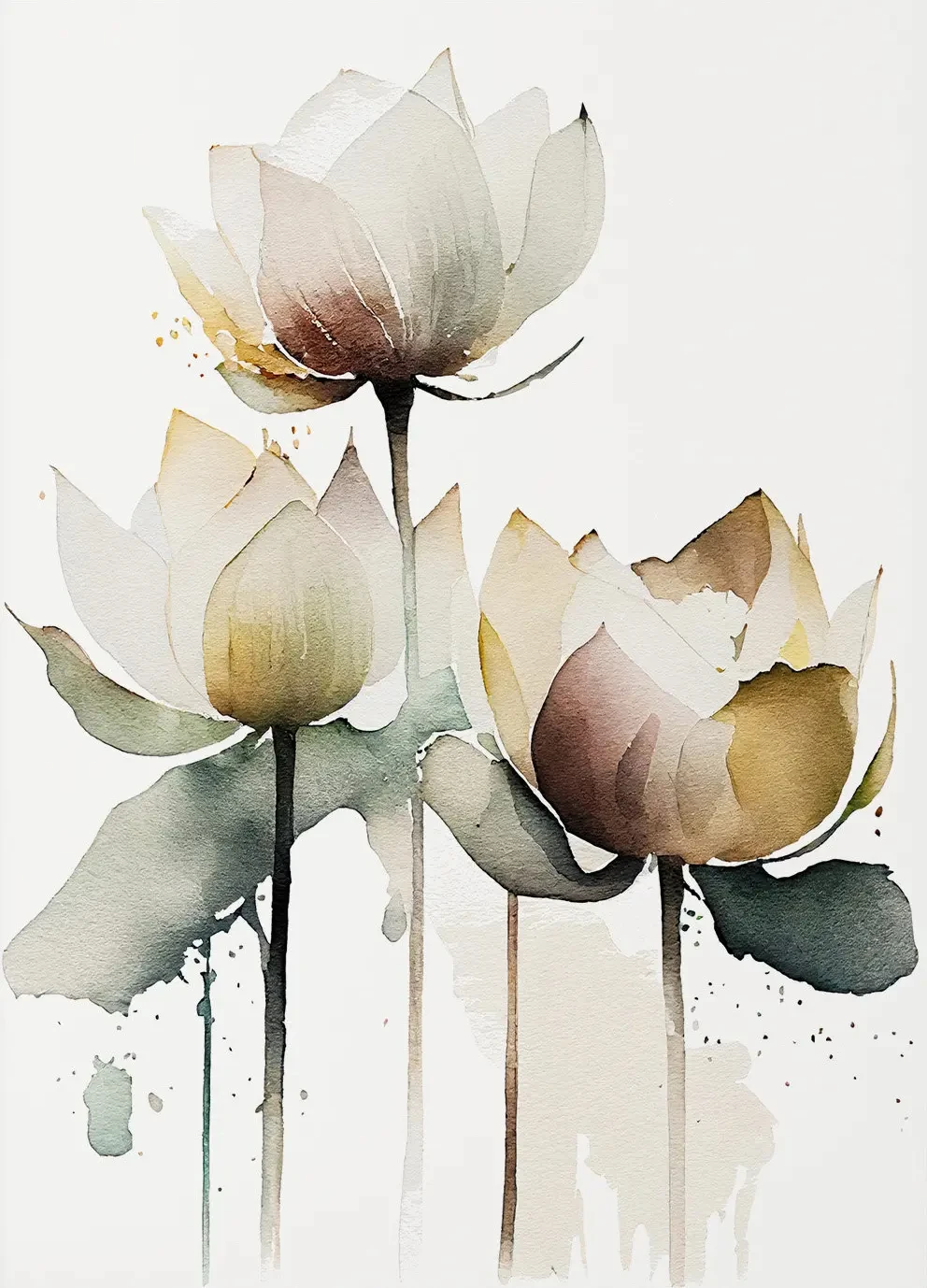 Wildflower Meadow Watercolor Canvas Art - Daisy, Thistle, Forget-Me-Not & Daffodil Wall Decor