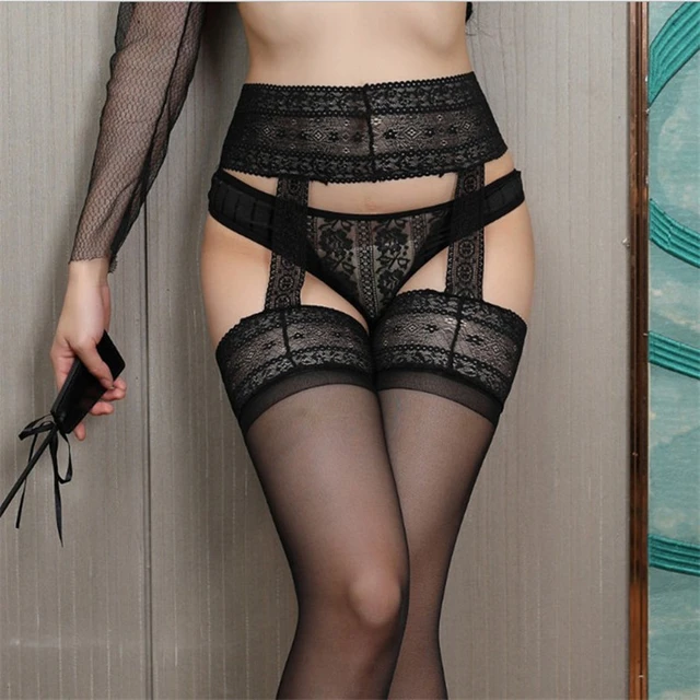 Women Sexy Body Stocking Lace Soft Top Thigh High Stockings +
