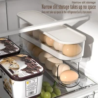 Support à œufs pour réfrigérateur, distributeur automatique d'œufs à roulement continu, distributeur d'œufs en plastique transparent, organisateur d'œufs empilable avec plateau intérieur à libération rapide pour l'organisation et le rangement 1