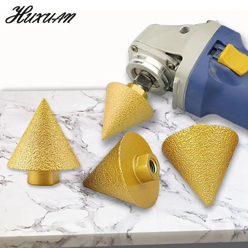 

1pc M10 M14 Thread Diamond Beveling Chamfer Bit 38/50mm Cone Carve Polishing Grinding Wheel For Porcelain Tiles Cutter Trimming