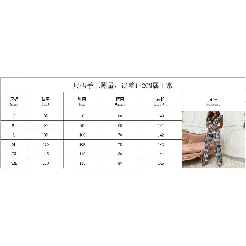 Woman Elegant Work Long Jumpsuits  Professional Wear New Color Matching Twisted Button Women's fashion Sleeveless Jumpsuit