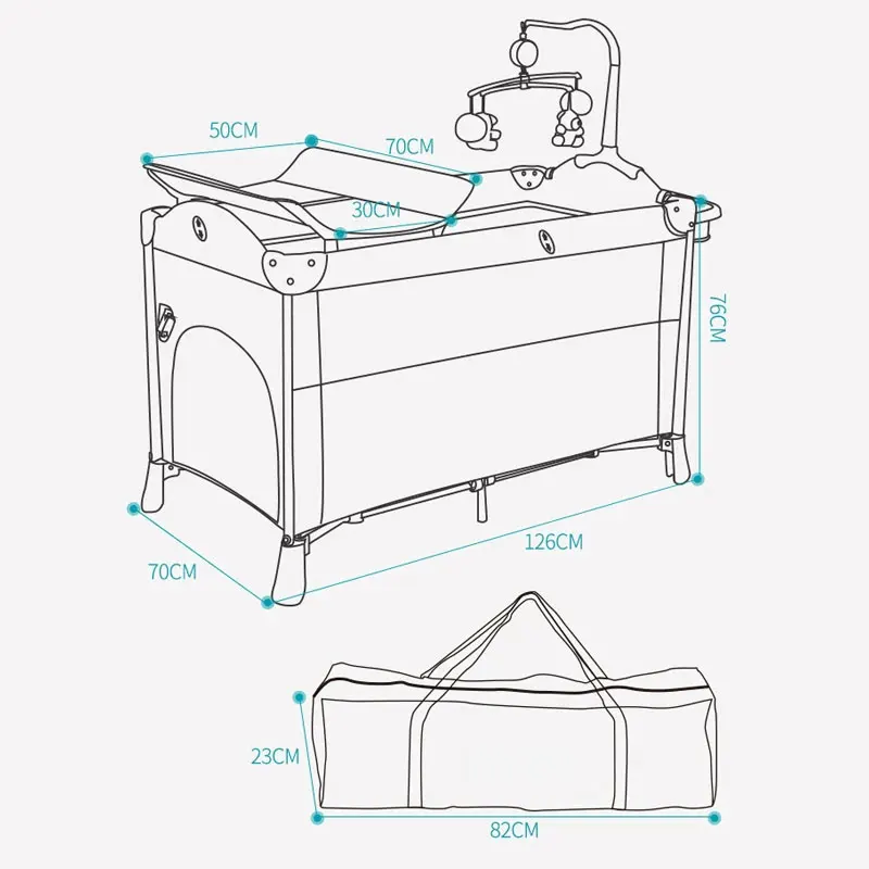 MOEYE Portable Baby Crib 5