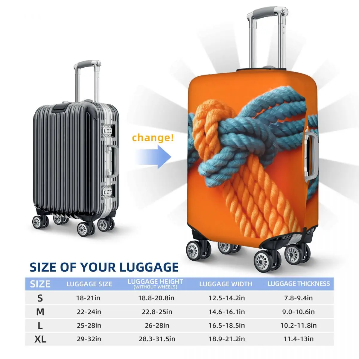 Colorful Graffiti Suitcase Cover 3D Print Knot Travel Perfect Flight Travel Elastic Luggage Case Protection 6