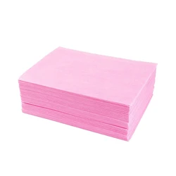 10 - Pack Non - Woven Disposable Bed Sheets - Breathable and Soft for Spa, Travel, and Hotel Uses (Pink)