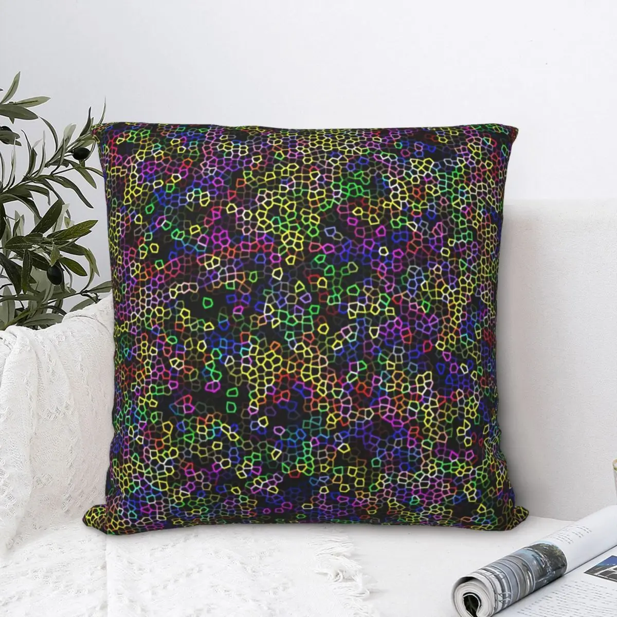 

Luminous Little Pieces Square Pillowcase Polyester Pillow Cover Velvet Cushion Decor Comfort Throw Pillow For Home Bedroom