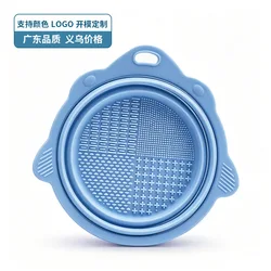 Gentle Brush & Puff Cleaning Set - Ultimate Makeup Tool Cleanser (Blue)