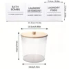 1pcs/2pcs Large Clear Laundry Container for Organizing, Plastic Laundry Dispenser Jars with 3 Bamboo Lids and 3 Labels 6