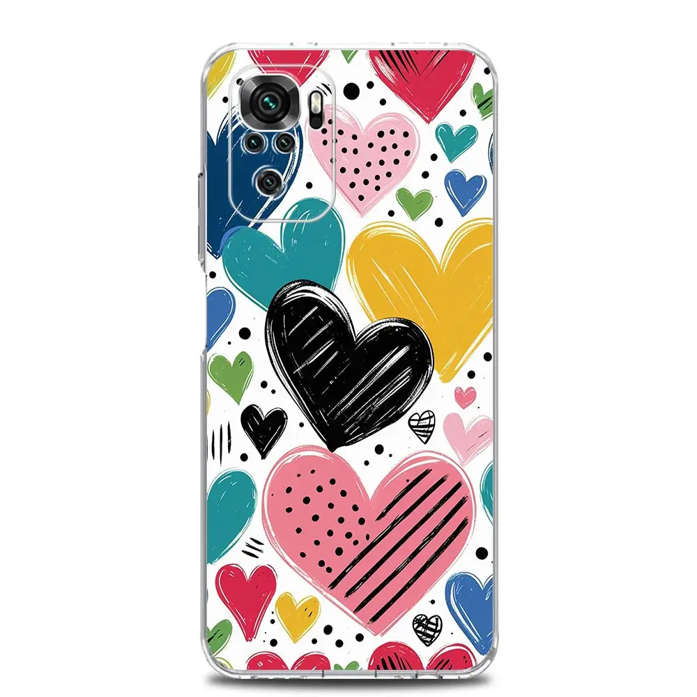 Clear Soft TPU Phone Case with Loving Print Design