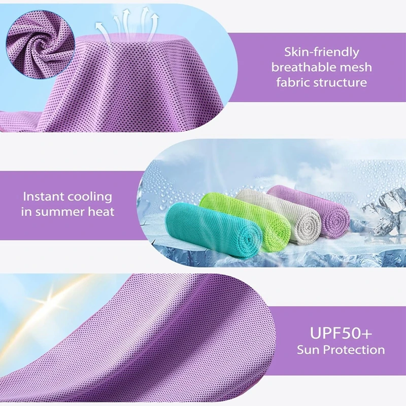 Portable Cold Towel Polyester Fiber Outdoor Cooling Towel Fitness sports gym Running quick Dry Cool