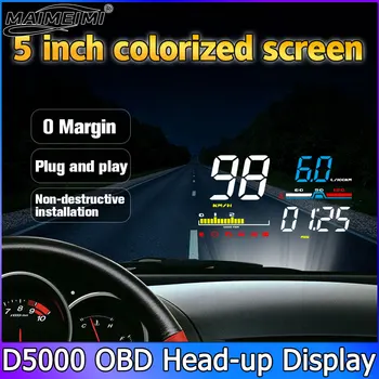 Pantalla de Proyección Head-Up Display D5000 para Coche, Herramienta de Diagnóstico OBD2, Alarma de Seguridad Digital, Velocímetro, Tacómetro 1