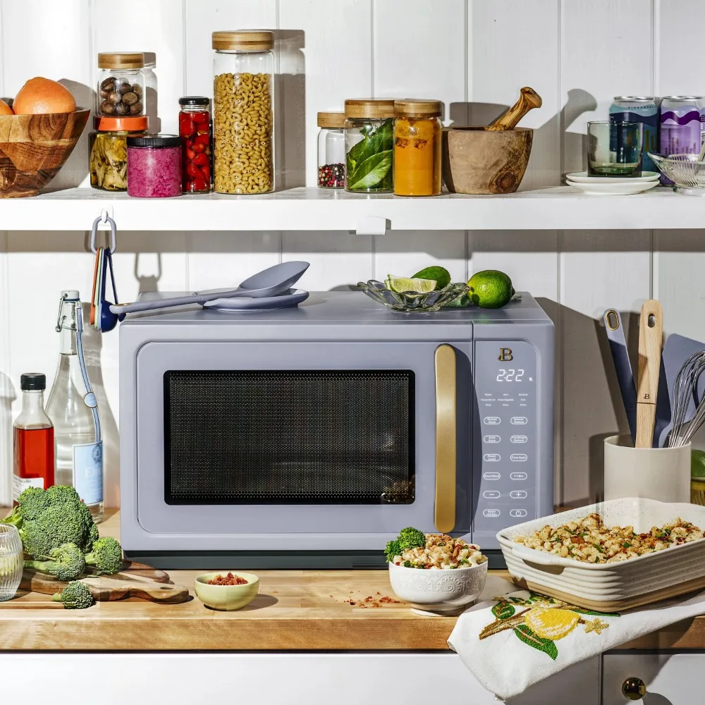 Beautiful 1.1 Cu ft 1000 Watt, Sensor Microwave Oven, Cornflower Blue by Drew Barrymore, New 3