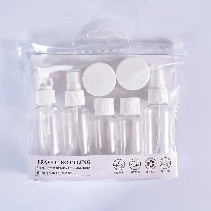 7-Piece Portable Travel Bottle Set for Toiletries and Skincare