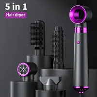 Multifunction Hair Dryer 5 in 1 Hot Air Comb Automatic Curling Rod Straight Hair Comb Hair Dryer Salon Style Tool Fast Dry 1