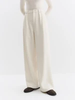 FSLE High-Waisted Straight-Leg Knit Tros Women Elegant Slimming Floor Length Commute Pants 2025 Winter Collection New Arrival - Image 3