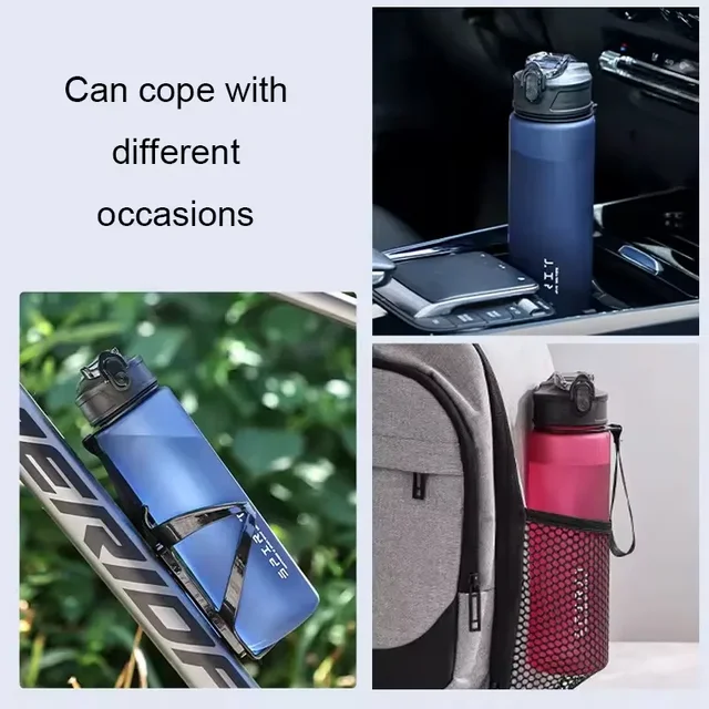 750ml Sports Water Bottle Leak Proof Handheld Drinking Straw Mug Fitness Outdoor Travel Portable Mug with Carrying Cord 5