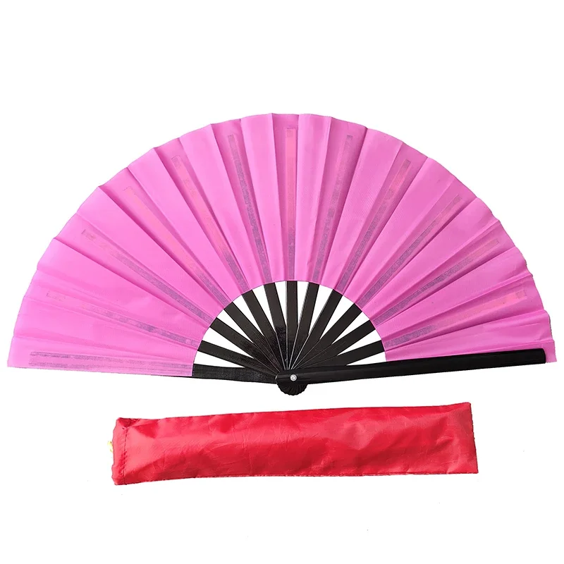 Tai Chi Fan 34Cm Bamboo Chinese Kung Fu Fans Fan Di Arti Marziali Di Alta Qualità Two Hands Fans Pure Pink Wushu Fitness