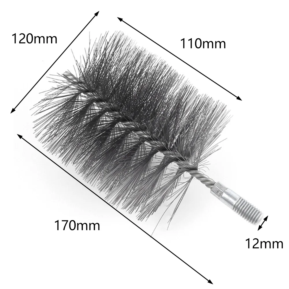 1pcs 50mm/60mm/120mm Screw Chimney Brush Cleaning Brush Steel Wire Fireplace Flue Pipe Brushes For Roof Cleaning Tools